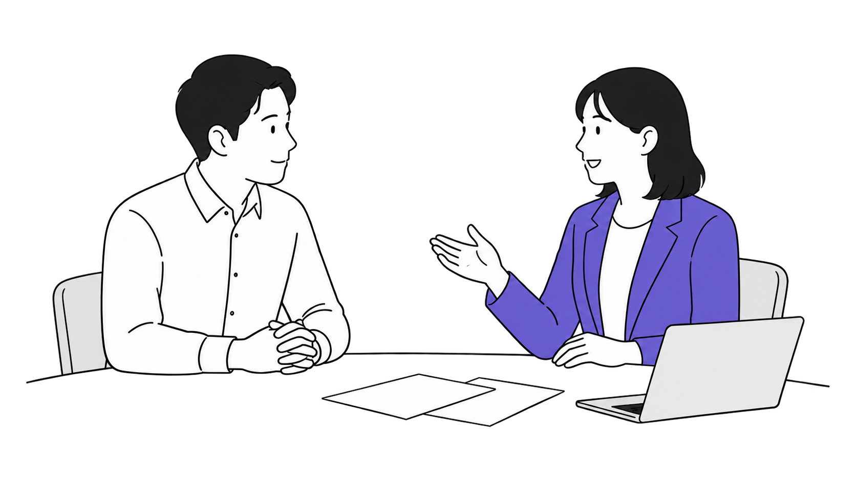 候補者との対話に集中する採用担当者