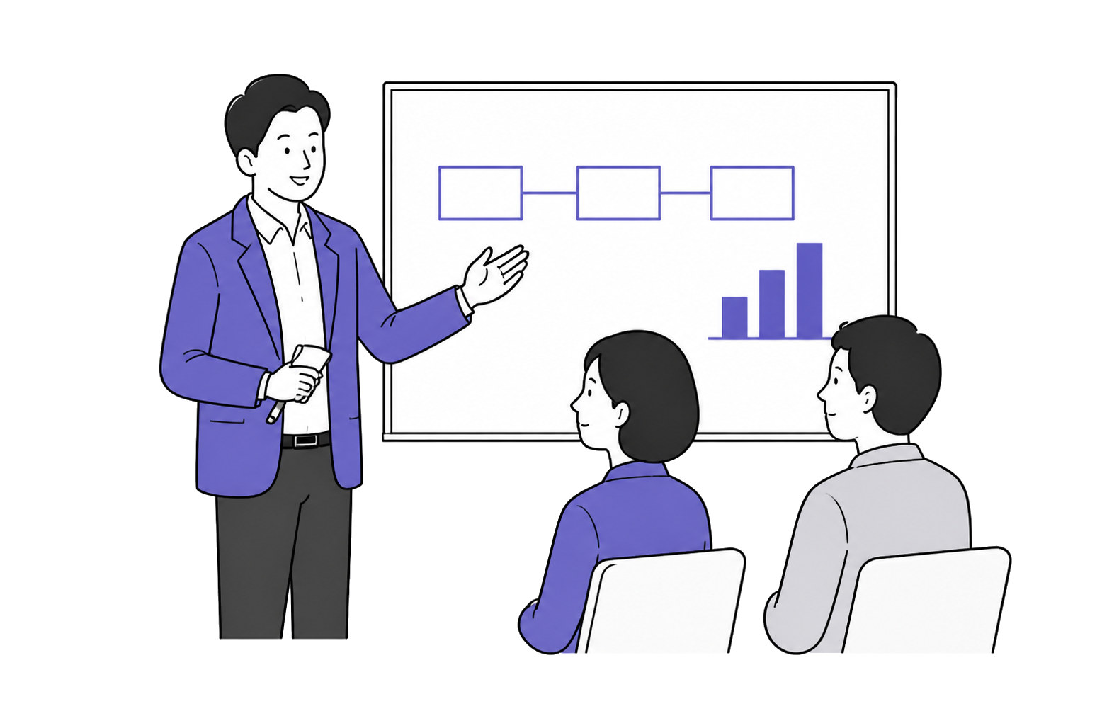 講師と受講者が実際の業務を題材に考え、発表する研修